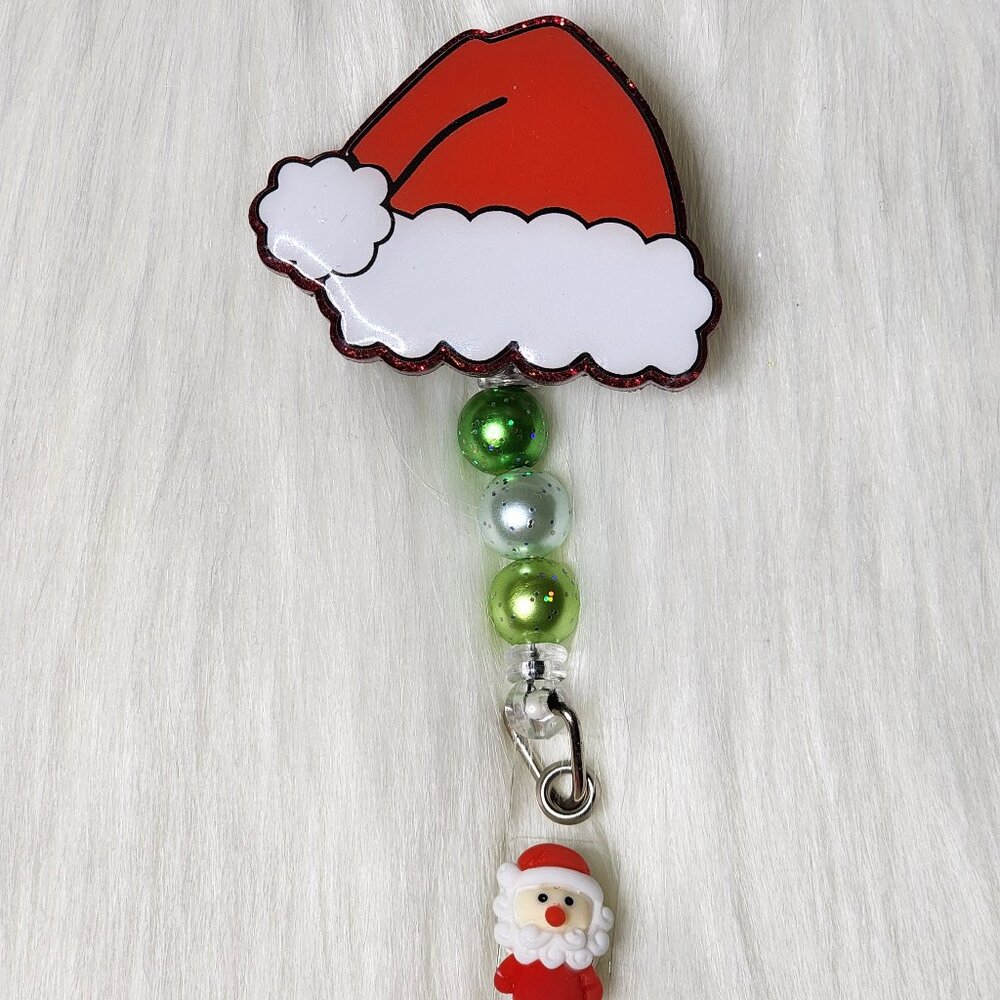 Santa Hat Retractable Badge Reel